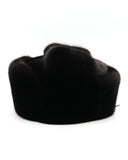 Front view classic black mink ushanka flat display