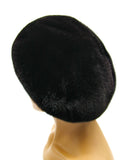 Women's black mink fur beret